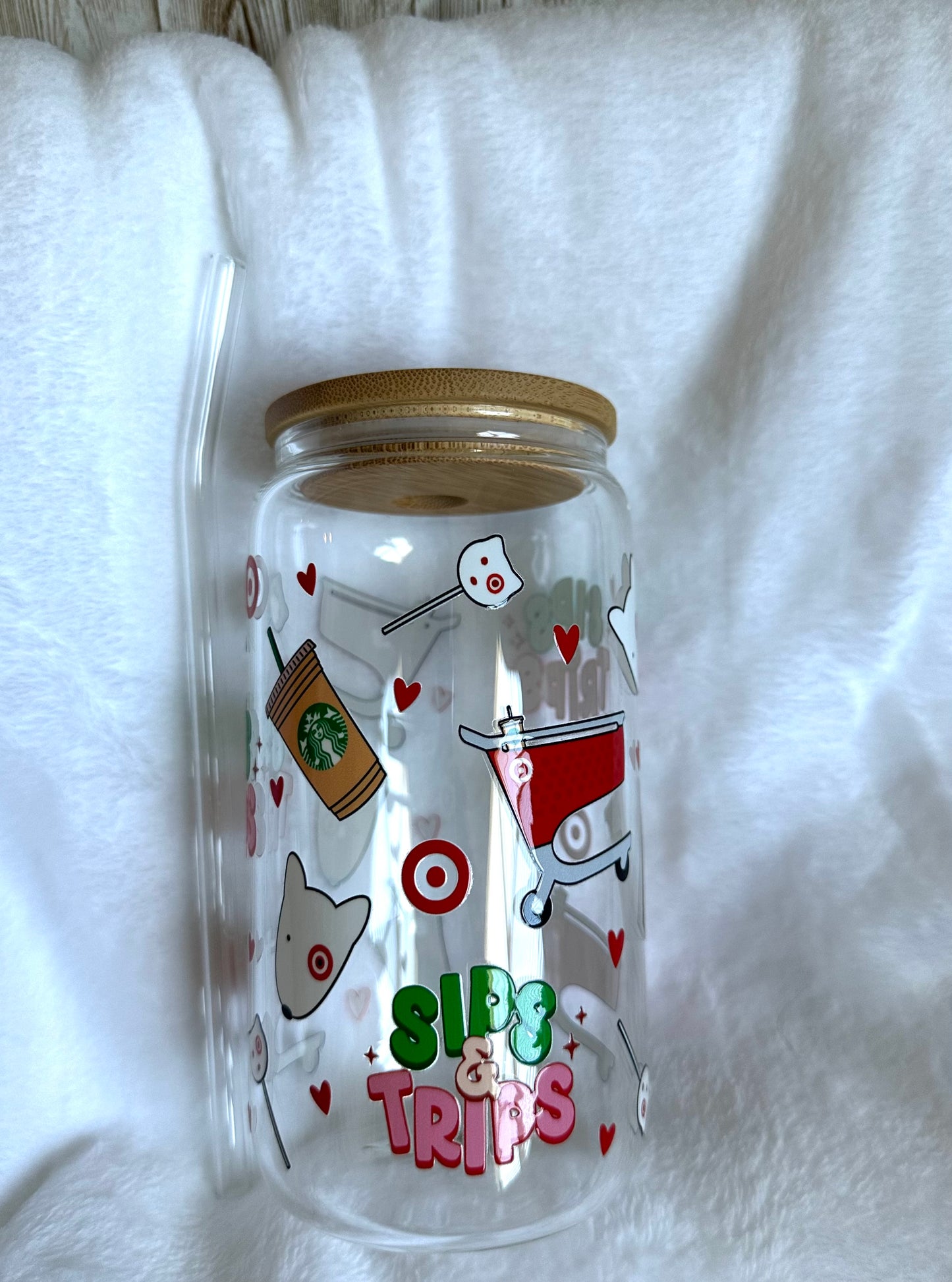 Sips and Trips Target Starbucks Glass Cup