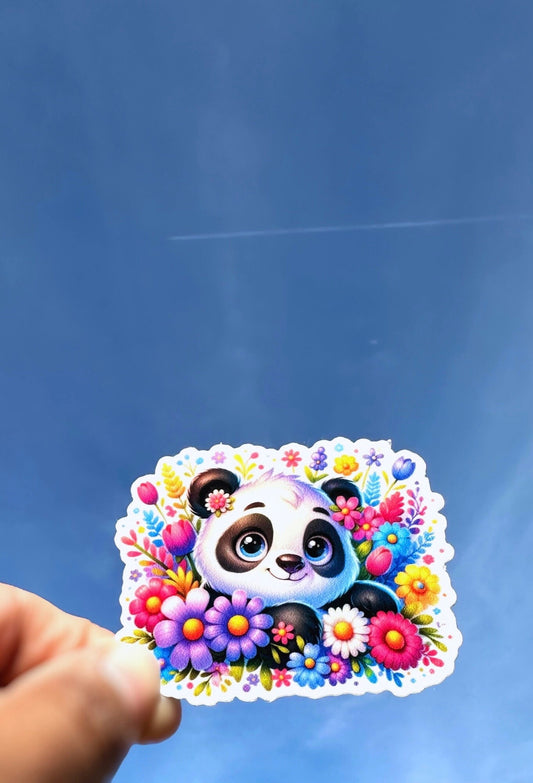 Spring Flowers Panda Sticker
