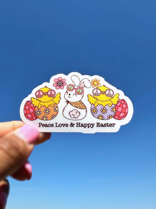 Peace Love and Happy Easter Sticker
